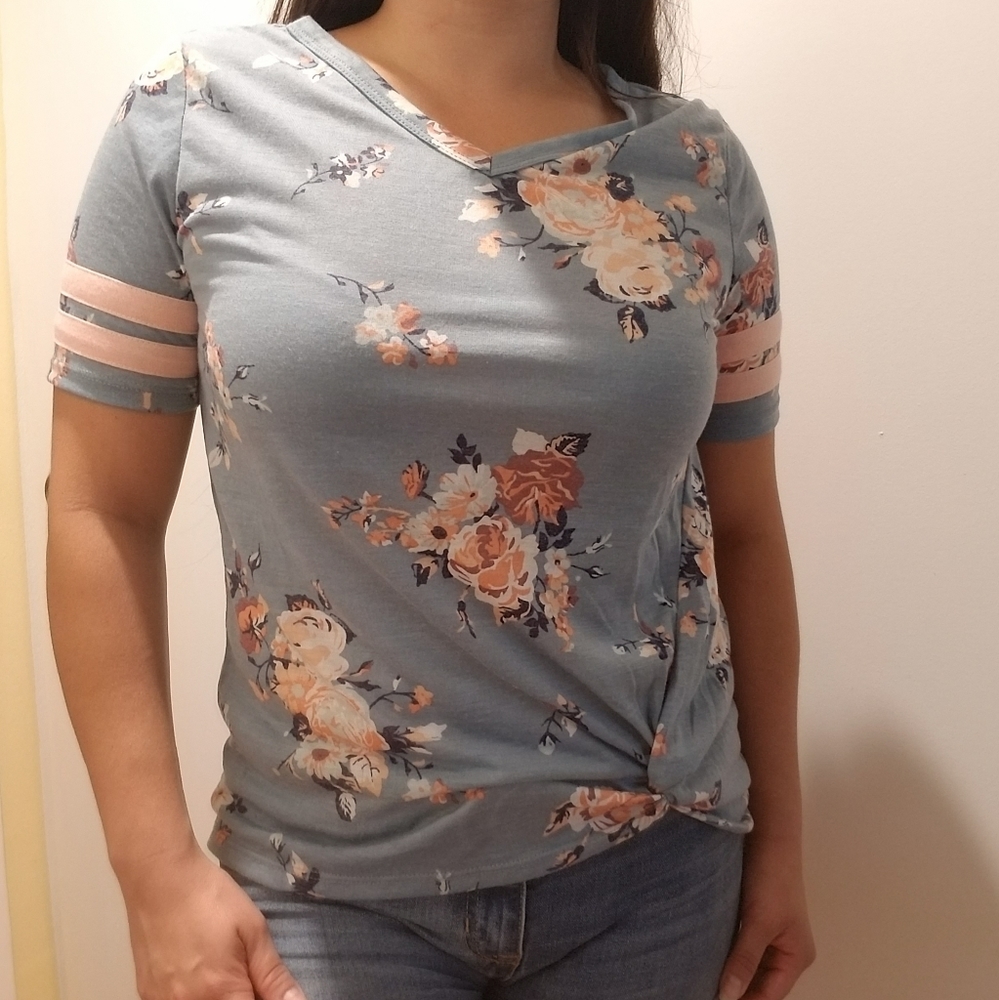 Floral v-neck shirt